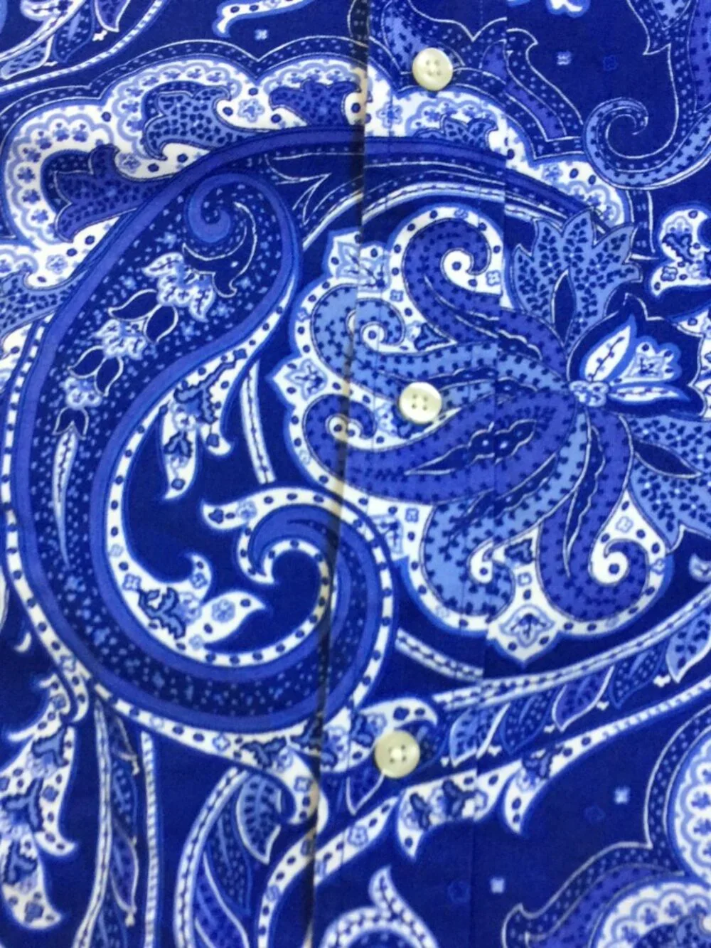 Polo Ralph Lauren Shirt 3XB Mens Big Tall Blue Paisley Short Sleeve Button Down